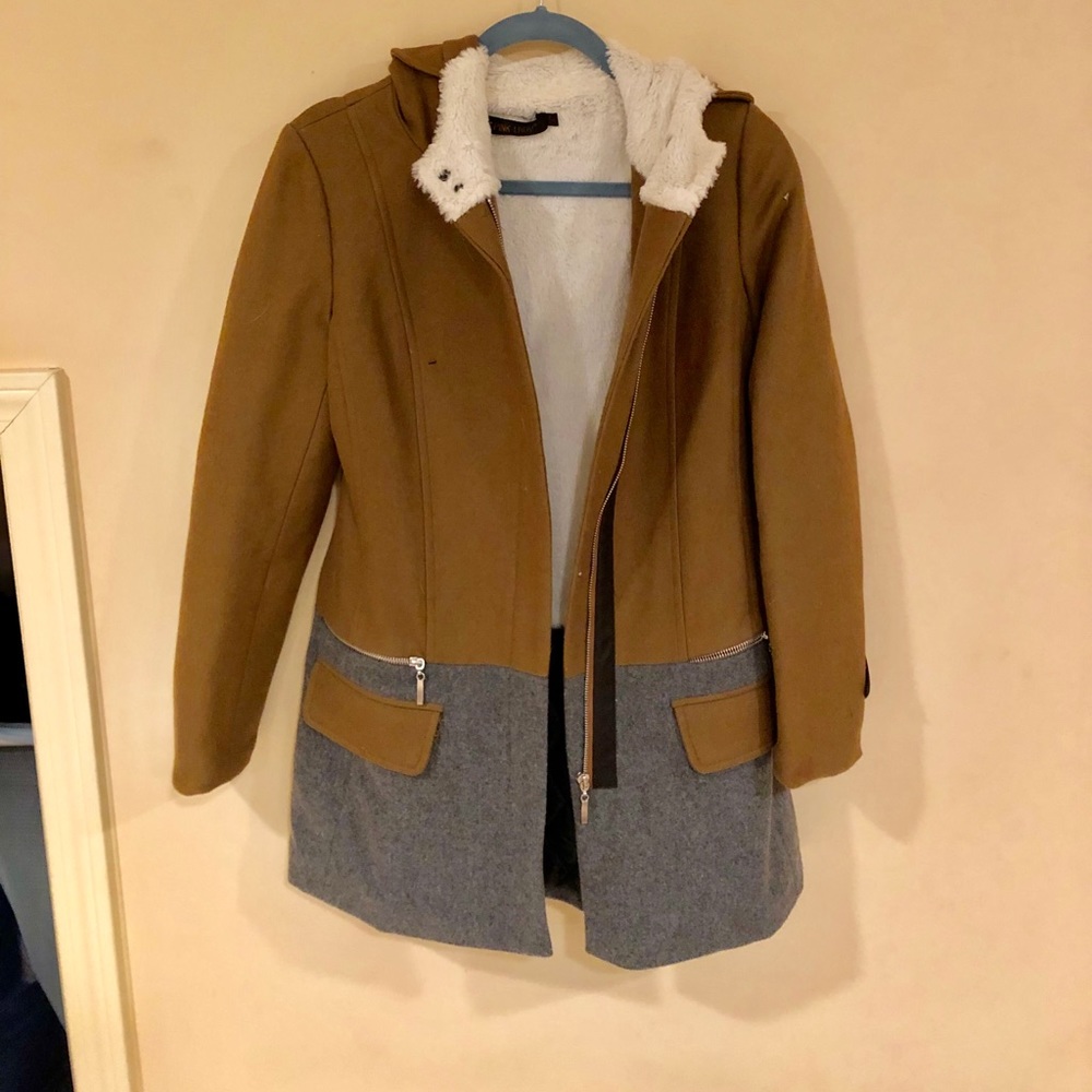 Sherpa lined Camel wool jacket